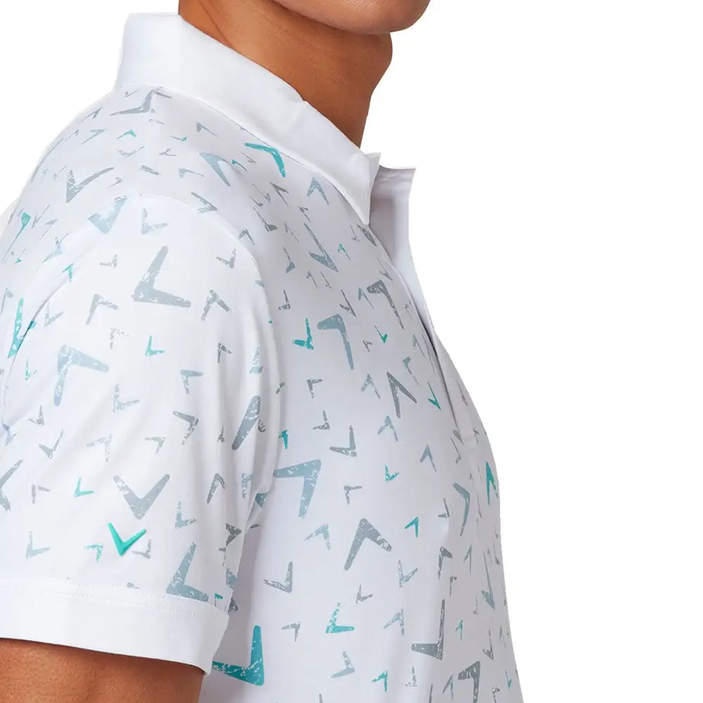 Callaway All Over Chev Geo Polo Shirt - Bright White - Image 3