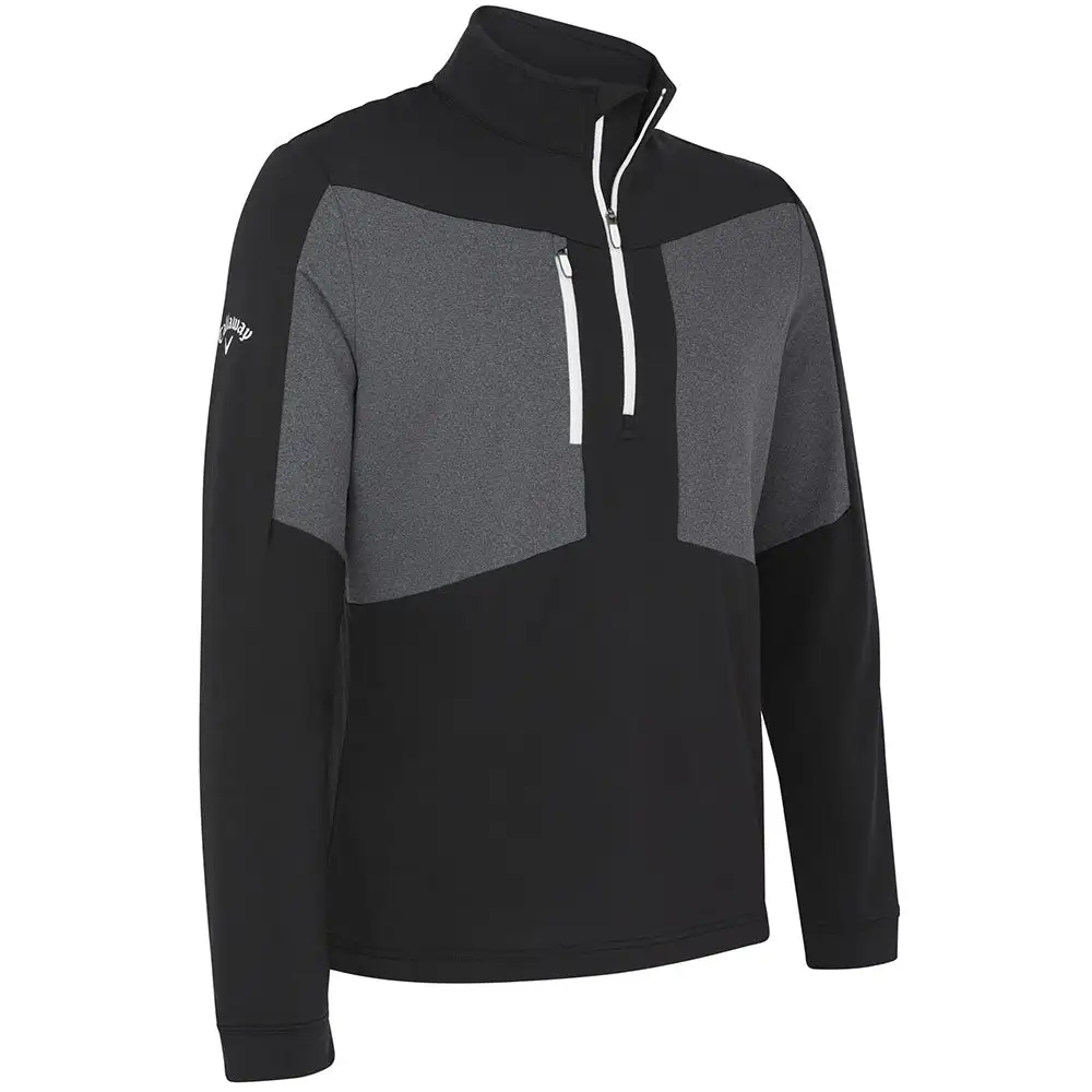 Callaway Aquapel 1/2 Zip Pullover Sweater - Caviar/Bright White 3 Callaway Aquapel 1/2 Zip Pullover Sweater - Caviar/Bright White - Image 3