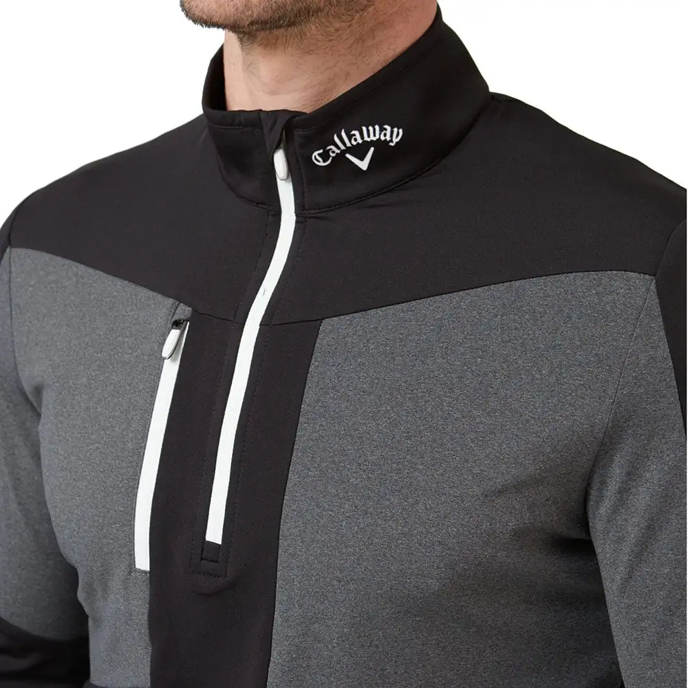 Callaway Aquapel 1/2 Zip Pullover Sweater - Caviar/Bright White 2 Callaway Aquapel 1/2 Zip Pullover Sweater - Caviar/Bright White - Image 2