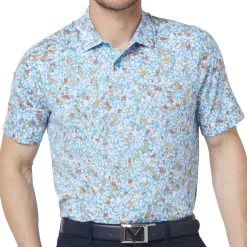 Callaway Artificial Nature Print Polo Shirt - Malibu Blue -Single Iron Shop callaway artificial nature print polo shirt malibu blue 3
