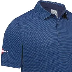 Callaway Gingham Print Polo Shirt - Peacoat -Single Iron Shop callaway gingham print polo shirt peacoat 5