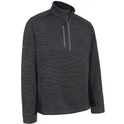 Callaway Heather Eco Stripe Fleece - Black Heather