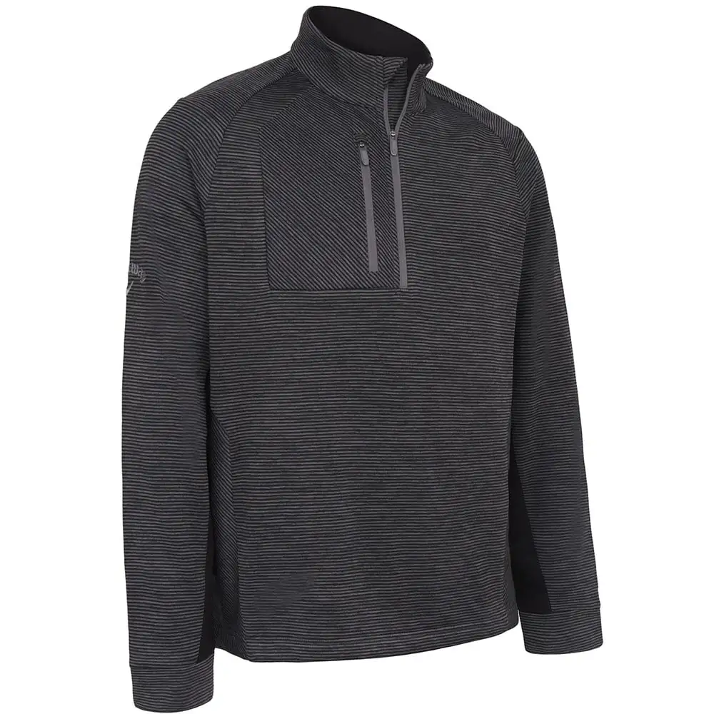 Callaway Heather Eco Stripe Fleece - Black Heather 1 Callaway Heather Eco Stripe Fleece - Black Heather