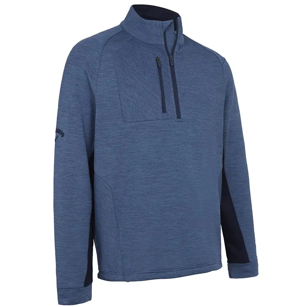 Callaway Heather Eco Stripe Fleece - Dark Navy Heather 1 Callaway Heather Eco Stripe Fleece - Dark Navy Heather