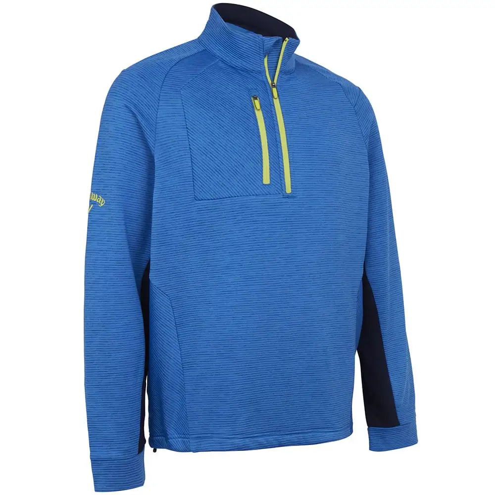 Callaway Heather Eco Stripe Fleece - Mazarine Blue Heather 1 Callaway Heather Eco Stripe Fleece - Mazarine Blue Heather