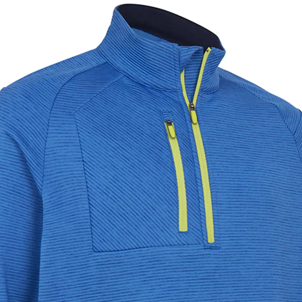Callaway Heather Eco Stripe Fleece - Mazarine Blue Heather 3 Callaway Heather Eco Stripe Fleece - Mazarine Blue Heather - Image 3