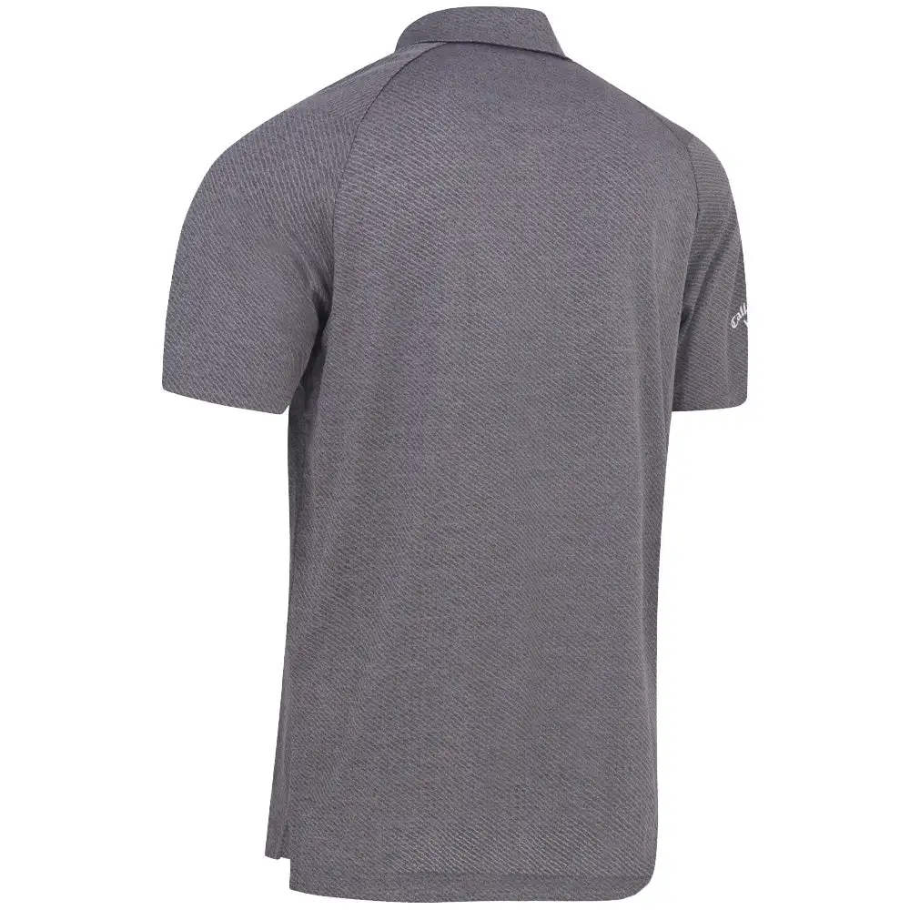 Callaway Heathered Jacquard Polo Shirt - Black Heather 3 Callaway Heathered Jacquard Polo Shirt - Black Heather - Image 3
