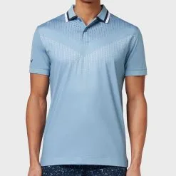 Callaway Ombre Chev Print Polo Shirt - Faded Denim 7 Callaway Ombre Chev Print Polo Shirt - Faded Denim -Single Iron Shop callaway ombre chev print polo shirt faded denim 3