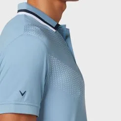 Callaway Ombre Chev Print Polo Shirt - Faded Denim 9 Callaway Ombre Chev Print Polo Shirt - Faded Denim -Single Iron Shop callaway ombre chev print polo shirt faded denim 5