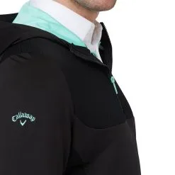 Callaway 1/4 Zip Mixed Media Technical Hoodie - Caviar -Single Iron Shop callaway quarter zip mixed media technical hoodie caviar 3