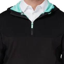 Callaway 1/4 Zip Mixed Media Technical Hoodie - Caviar -Single Iron Shop callaway quarter zip mixed media technical hoodie caviar 4