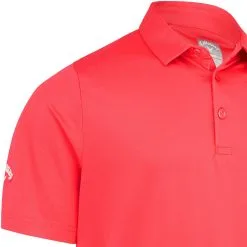 Callaway Swing Tech Solid Print Polo Shirt - Teaberry -Single Iron Shop callaway swing tech solid print polo shirt teaberry 3