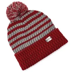 Callaway Winter Pom Pom Beanie Hat - Cardinal Red/Grey