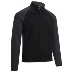Callaway Raglan 1/4 Zip Long Sleeve Mock - True Black
