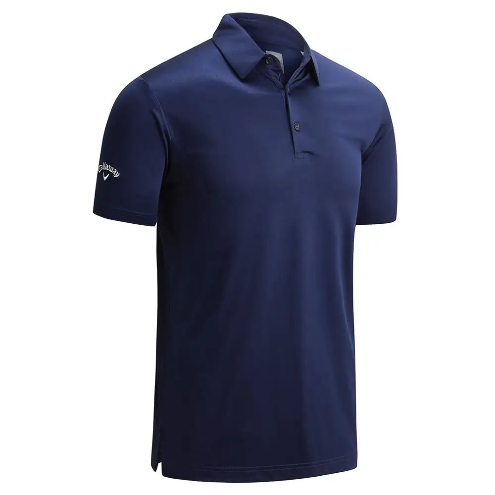 Callaway Swing Tech Solid Print Polo Shirt - Peacoat 1 Callaway Swing Tech Solid Print Polo Shirt - Peacoat